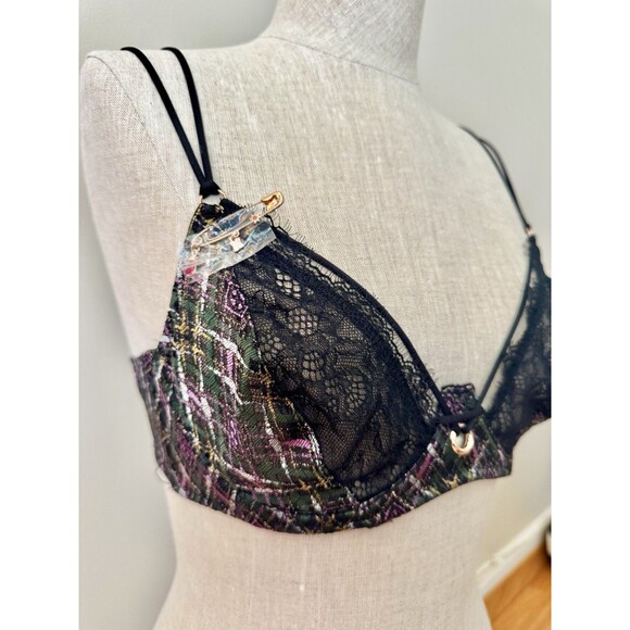 Savage x Fenty Women's Underwire A Little Tart Unlined Bra Hella Plaid Size 34C - Picture 8 of 15